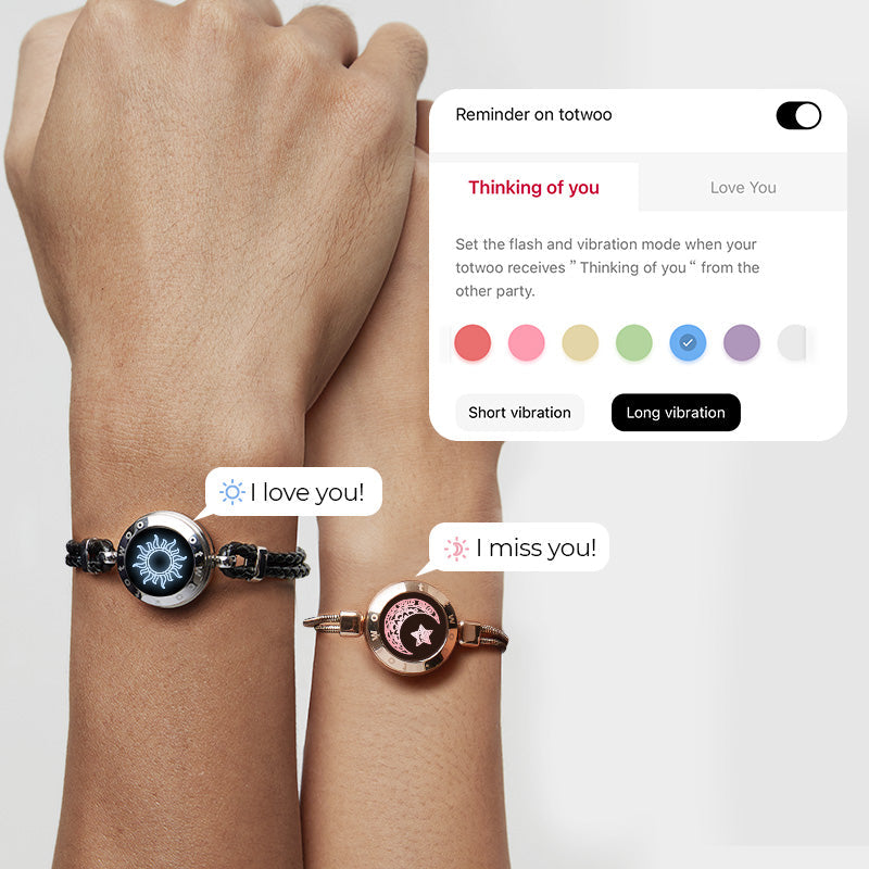 Sun&Moon Touch Bracelets(Braided Sun+Snake Chain Moon) - Touch Bling