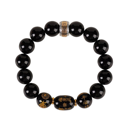 Tai Sui Fortune Guard Obsidian Bracelet