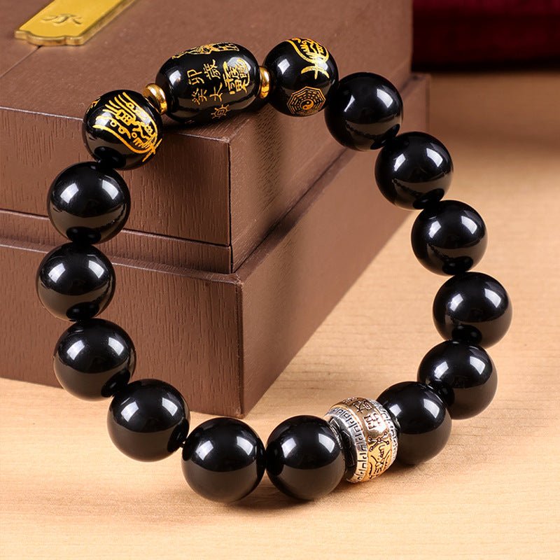 Tai Sui Fortune Guard Obsidian Bracelet