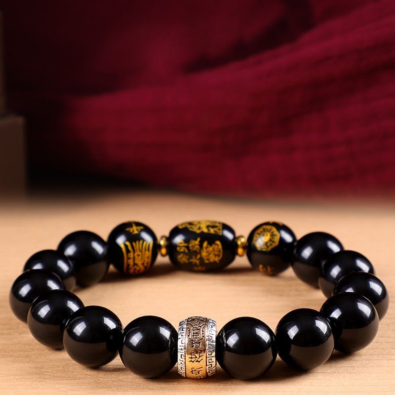 Tai Sui Fortune Guard Obsidian Bracelet