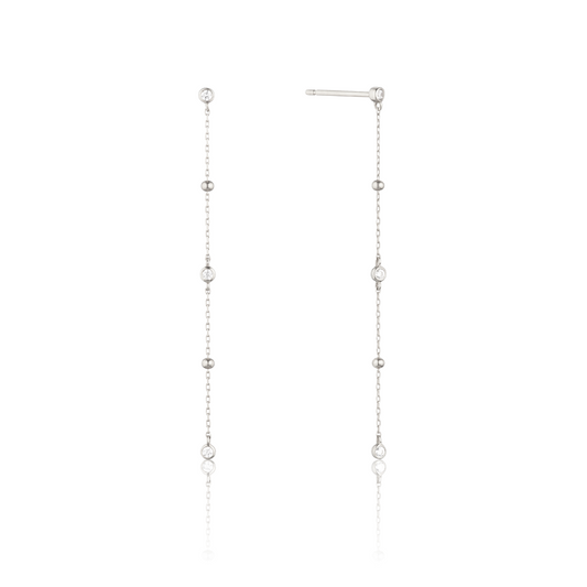 Silberne Satelliten-Ohrstecker im Diamant-Stil