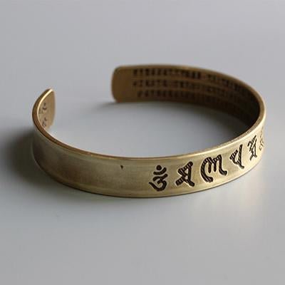 Tibetan Buddhist Mantra Brass Bangle