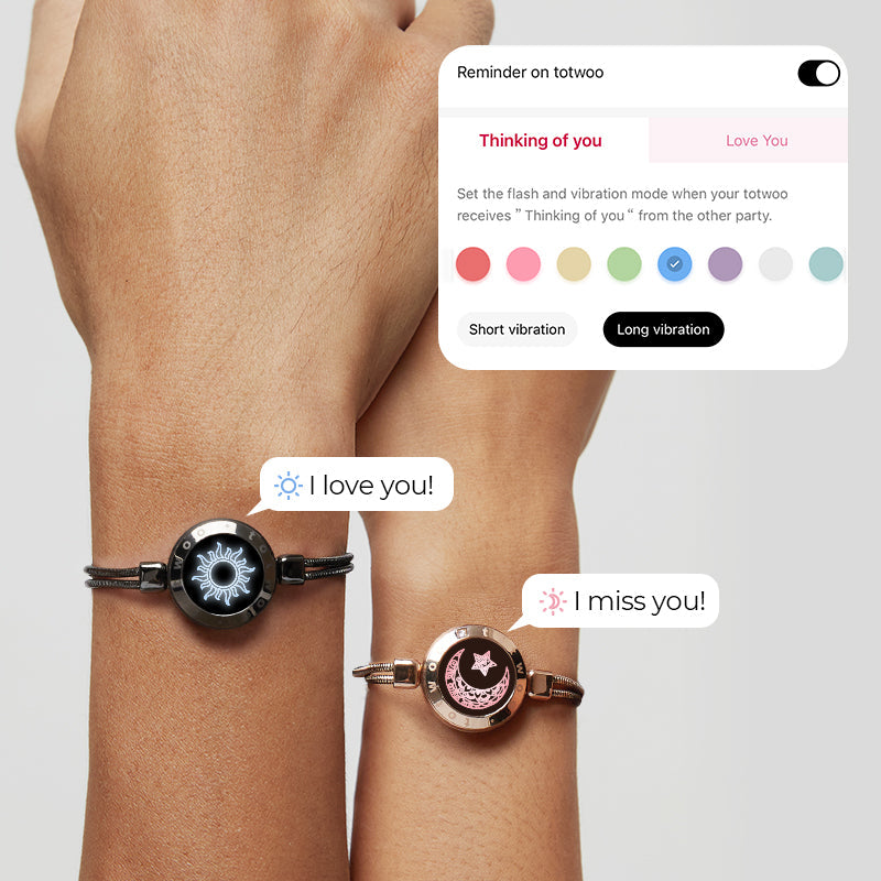 Sun&Moon Touch Bracelets with Snake Chain - Touch Bling