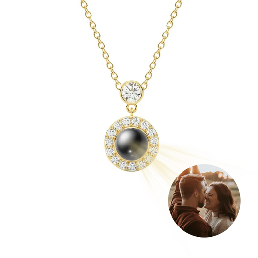 Petite Halo Photo Projection Necklace