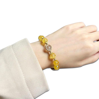 Wealth & Luck Citrine Gold-Plated Bracelet