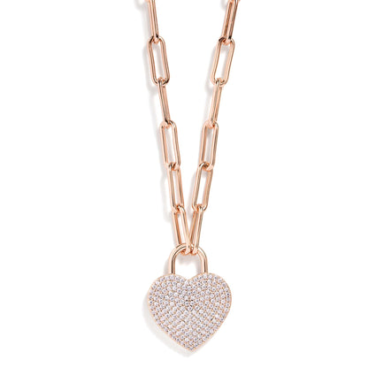 Collar con colgante de corazón pavé