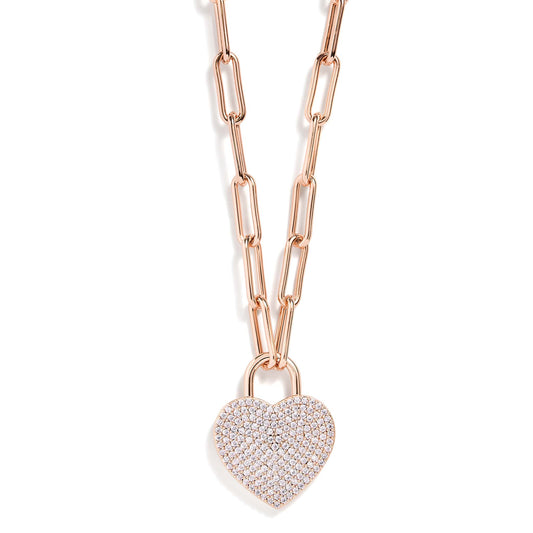 Collar con colgante de corazón pavé