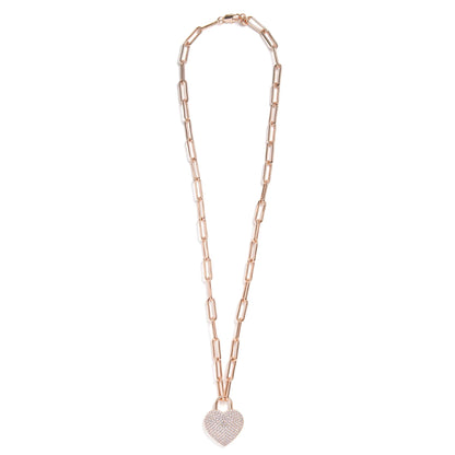 Collar con colgante de corazón pavé