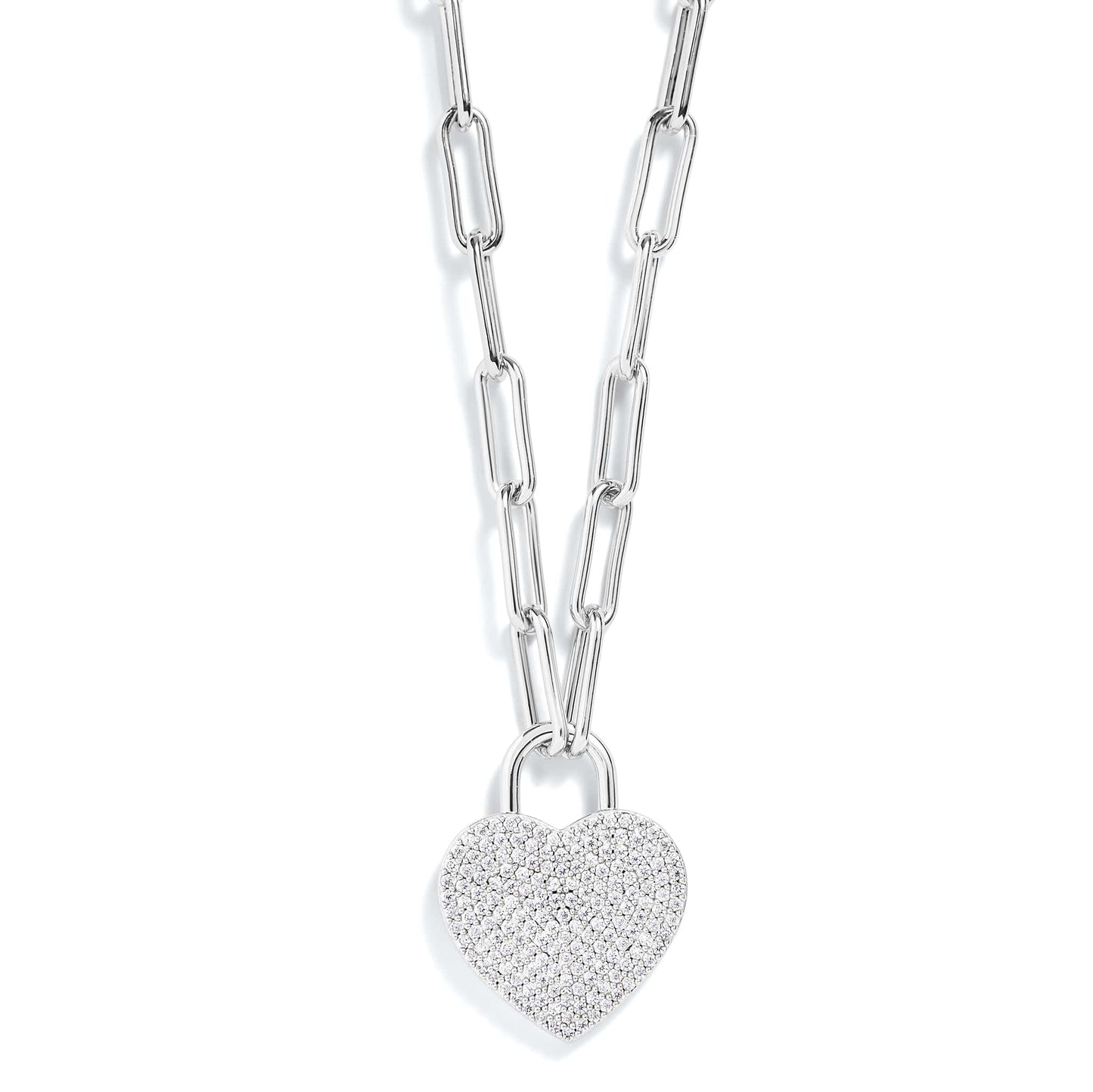Collar con colgante de corazón pavé