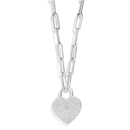 Collar con colgante de corazón pavé