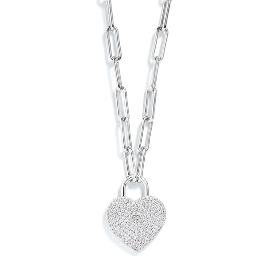 Collar con colgante de corazón pavé