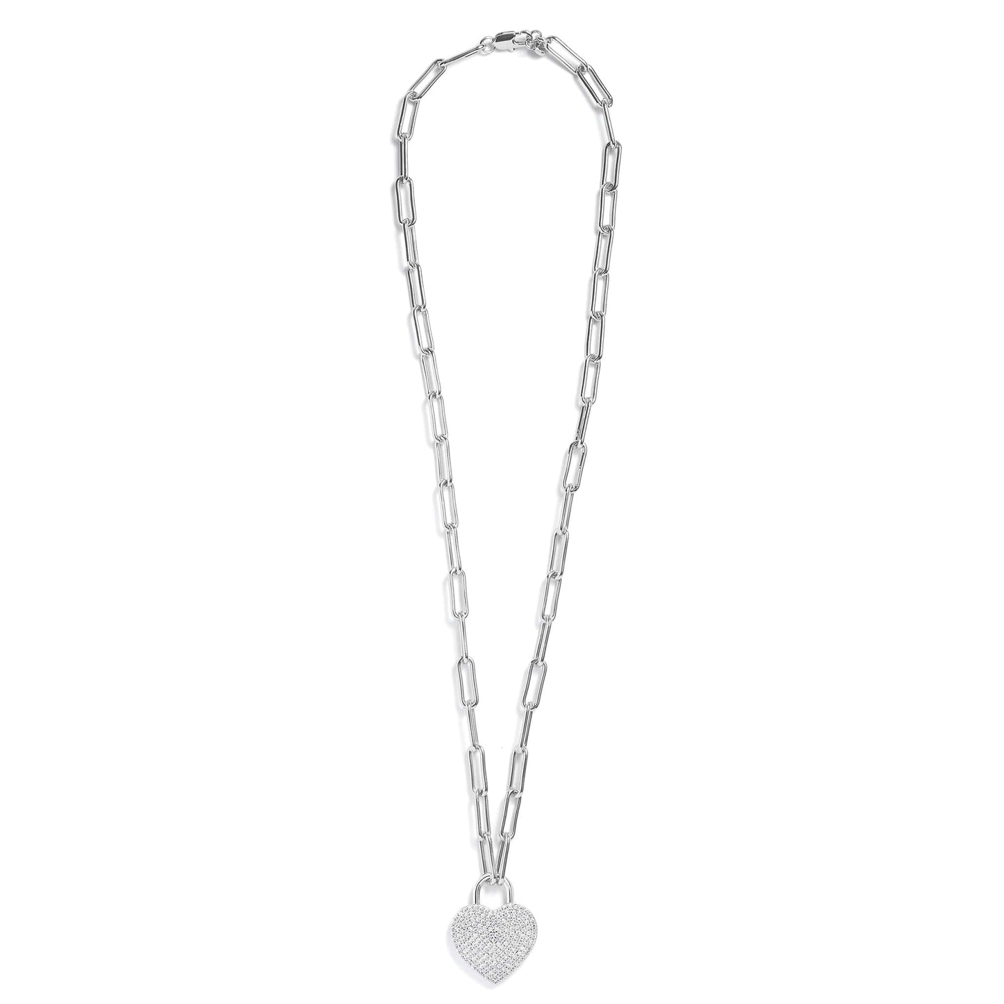Collar con colgante de corazón pavé