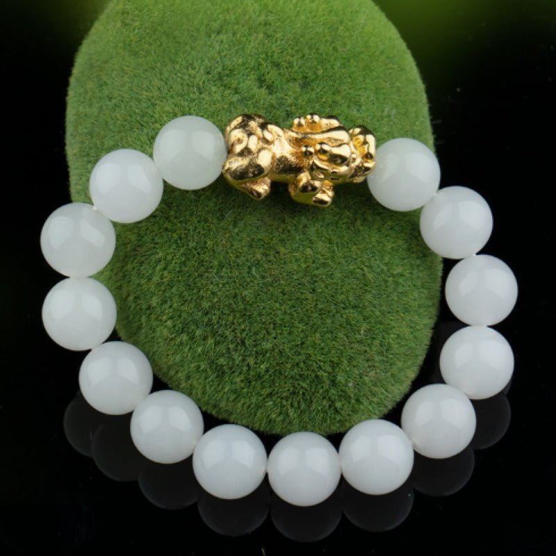 White Jade Pixiu Wealth Bracelet